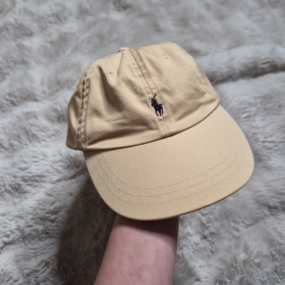 Kids Youth Polo Ralph Lauren Hat Baseball Cap Butter Yellow Unisex Cotton Spring - Picture 5 of 11